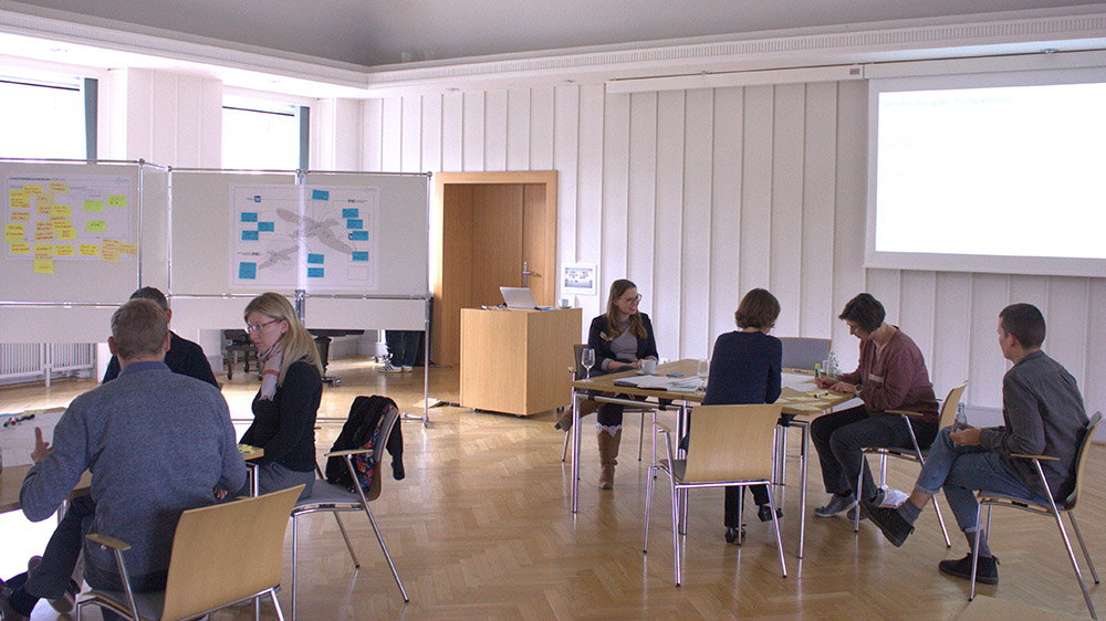 Konzeptentwicklung der Workshopteilnehmer beim Workshop "Define" des Material Demo Lab (MDL).