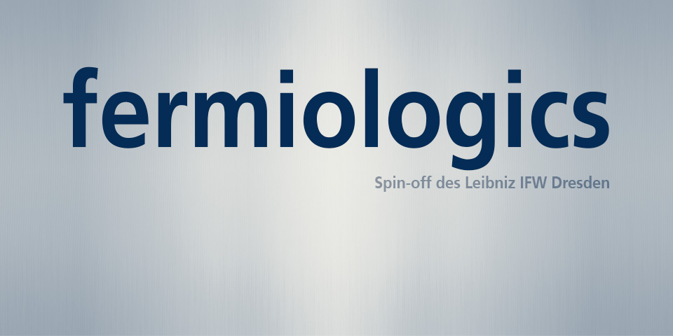 Schriftzug "fermiologics", eine Ausgründung des Leibniz IFW Dresden.